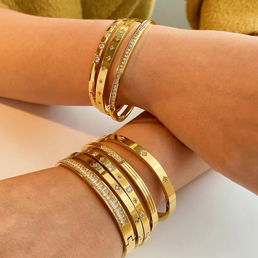 XPEL Gold Bangles Bracelets