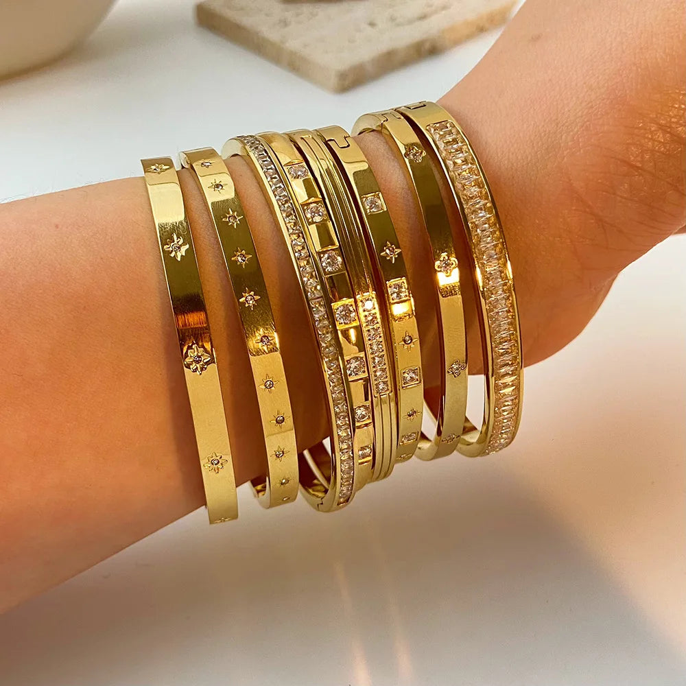 XPEL Gold Bangles Bracelets