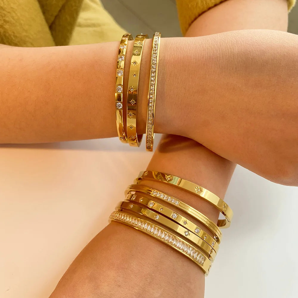 XPEL Gold Bangles Bracelets