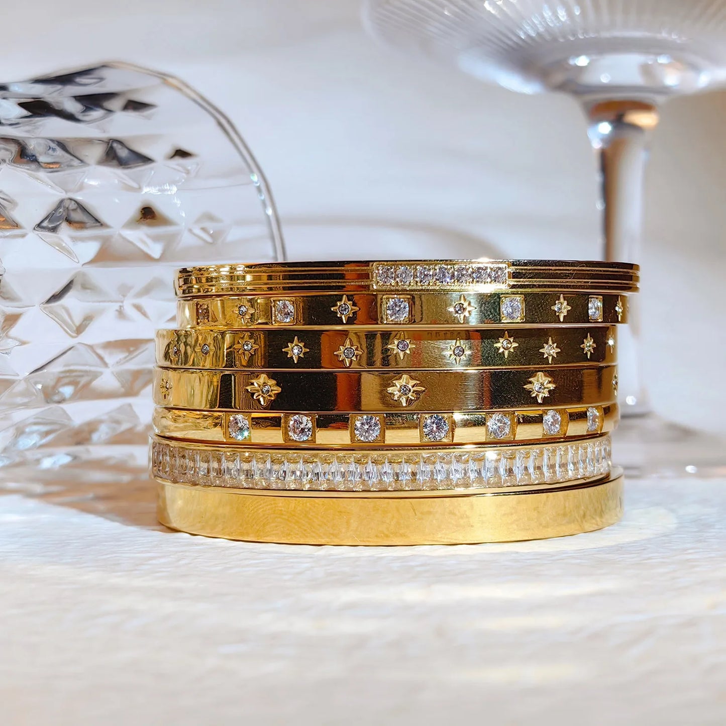 XPEL Gold Bangles Bracelets