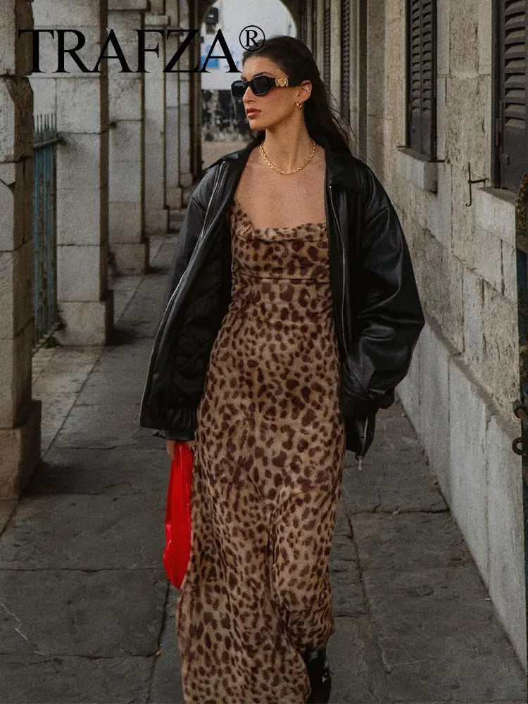 TRAFZA leopard dress